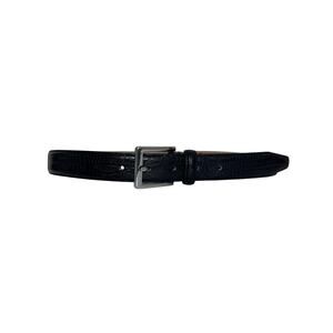 Saks Fifth Avenue Men’s Full Grain Leather Black Belt Size 36 Silver Buckle